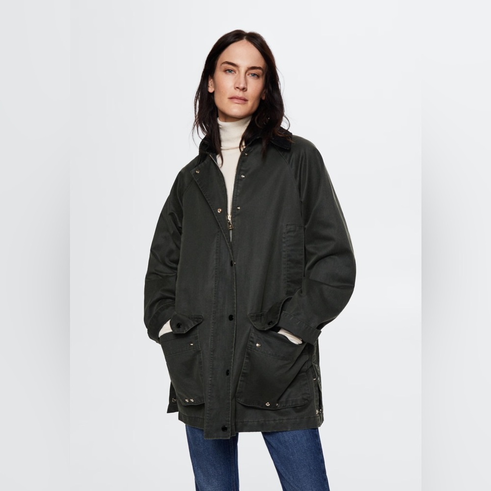 Mango Wax Effect Short Parka